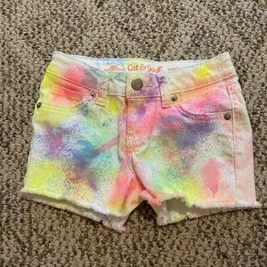 Girl’s tie dye denim shorts